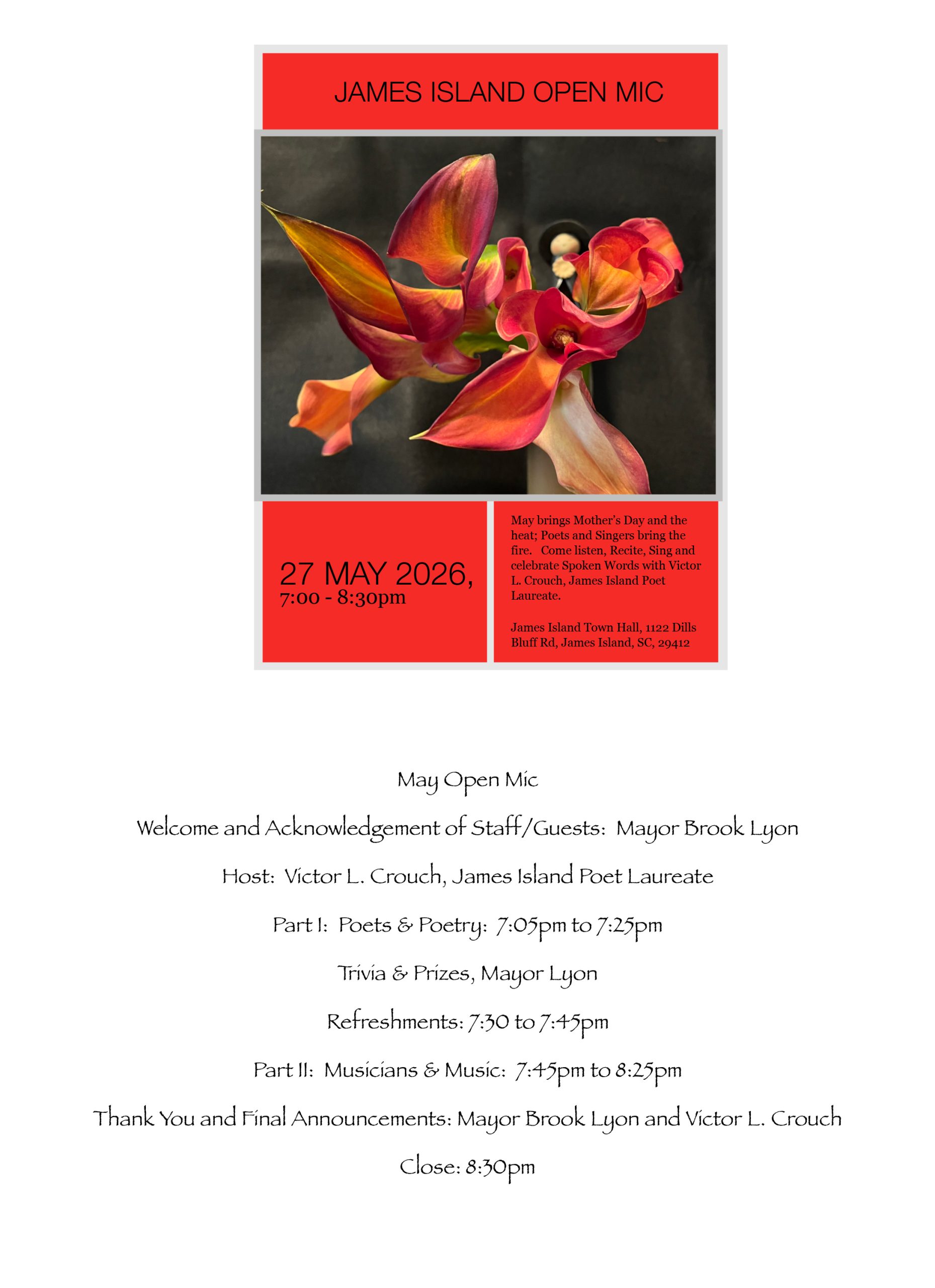 May Open Mic Program